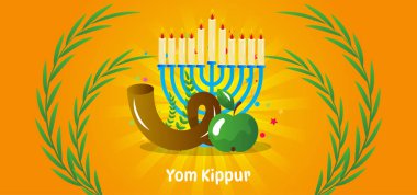 Yom Kippur Yahudi Günü Kefaret Vektörü Geçmişi