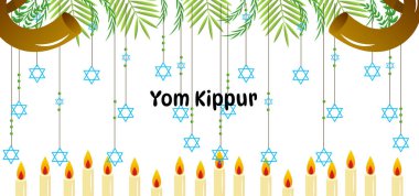 Yom Kippur Yahudi Günü Kefaret Vektörü Geçmişi