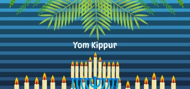 Yom Kippur Yahudi Günü Kefaret Vektörü Geçmişi
