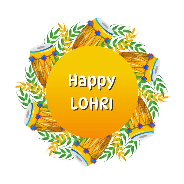 Lohri Festivali Punjabi Kutlama Vektörü İllüstrasyonu