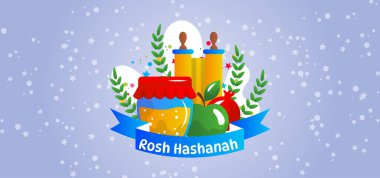 Rosh Hashanah Yahudi Yeni Yıl Kutlama Arkaplanı.