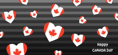 Mutlu Kanada Günü Arkaplanı, Kırmızı ve Beyaz Renkler.