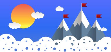 Kağıt Dağı Manzarası Renkli Arkaplan.