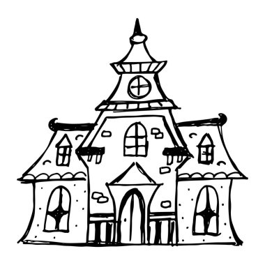 Cadılar Bayramı el resmi beyaz arkaplana izole edilmiş vektör çizimi.