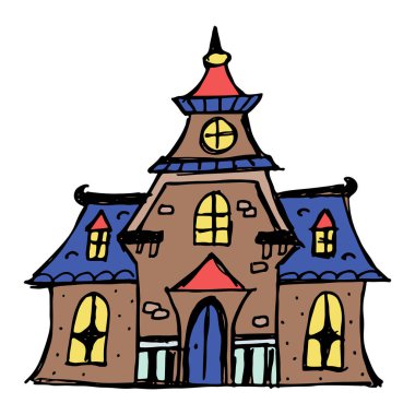 Cadılar Bayramı el resmi beyaz arkaplana izole edilmiş vektör çizimi.