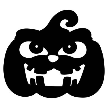 Beyaz arkaplanda cadılar bayramı siyah silueti izole edilmiş vektör çizimi.