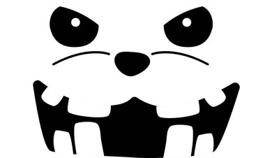 Cadılar Bayramı çizgi filmi beyaz arkaplanda izole edilmiş vektör çizimi.