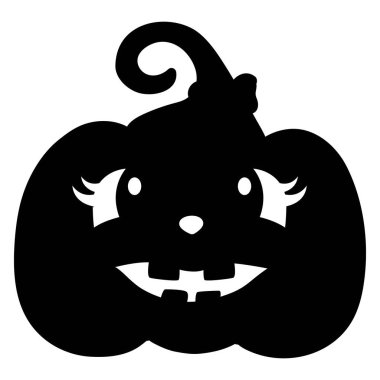 Beyaz arkaplanda cadılar bayramı siyah silueti izole edilmiş vektör çizimi.