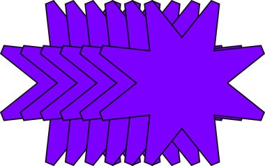 Beyaz arkaplanda minimal geometrik doğrusal yıldız şekli.