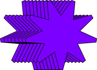 Beyaz arkaplanda minimal geometrik doğrusal yıldız şekli.