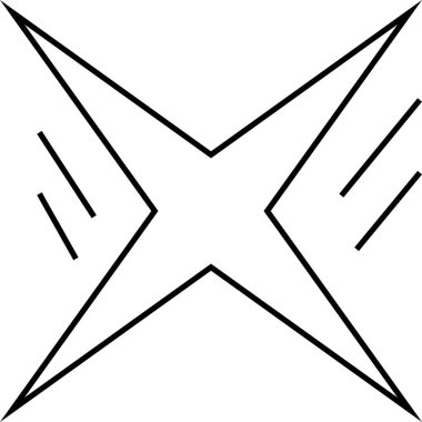 Beyaz arkaplanda minimal geometrik doğrusal yıldız şekli.