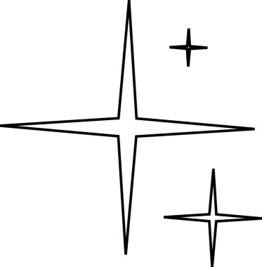 Beyaz arkaplanda minimal geometrik doğrusal yıldız şekli.