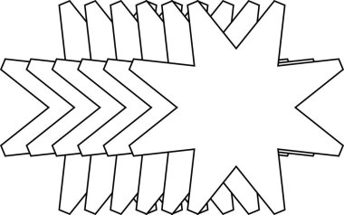 Beyaz arkaplanda en küçük geometrik doğrusal yıldızlar şekillenir.