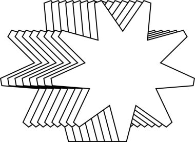 Beyaz arkaplanda en küçük geometrik doğrusal yıldızlar şekillenir.