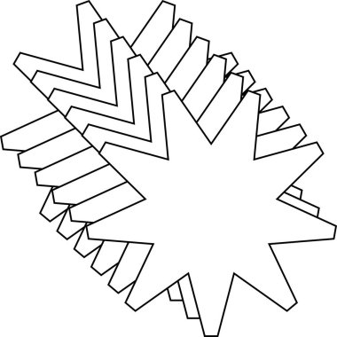 Beyaz arkaplanda en küçük geometrik doğrusal yıldızlar şekillenir.