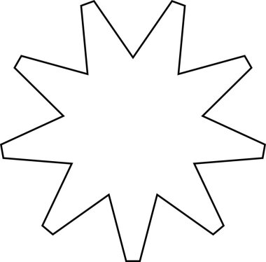 Beyaz arkaplanda en küçük geometrik doğrusal yıldızlar şekillenir.