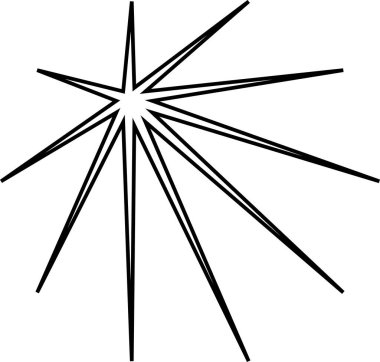 Beyaz arkaplanda en küçük geometrik doğrusal yıldızlar şekillenir.