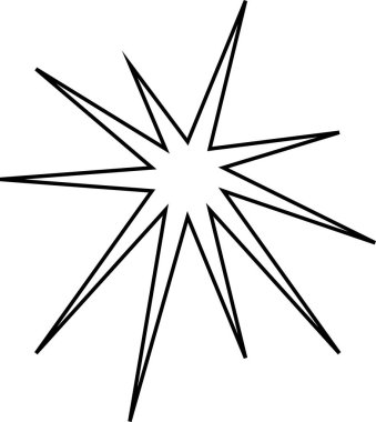 Beyaz arkaplanda en küçük geometrik doğrusal yıldızlar şekillenir.