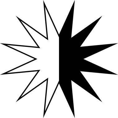 Beyaz arkaplanda en küçük geometrik doğrusal yıldızlar şekillenir.