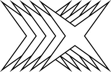 Beyaz arkaplanda en küçük geometrik doğrusal yıldızlar şekillenir.