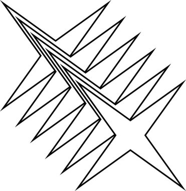 Beyaz arkaplanda en küçük geometrik doğrusal yıldızlar şekillenir.