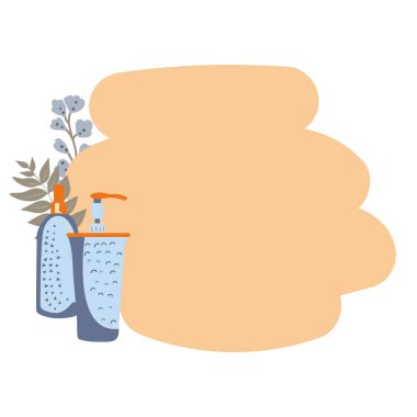 Vektör düz spa kozmetik çerçevesi.