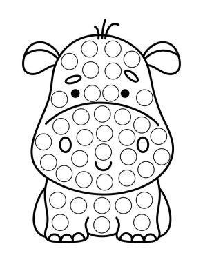 Hayvan, vektör ana hatlı illüstrasyonlu nokta işaretleyici sayfaları.