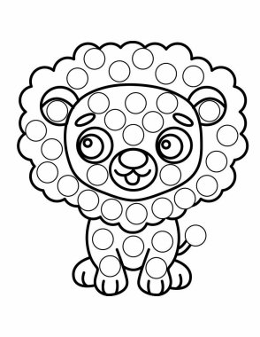 Hayvan, vektör ana hatlı illüstrasyonlu nokta işaretleyici sayfaları.