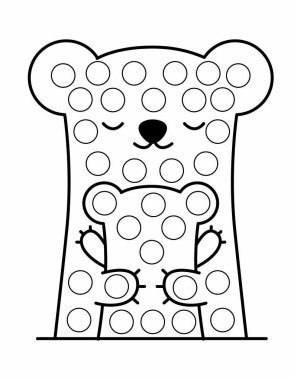 Hayvan, vektör ana hatlı illüstrasyonlu nokta işaretleyici sayfaları.