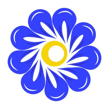 Beyaz arkaplanda Ukrayna vektör illüstrasyonunun düz sarı ve mavi renkleri.