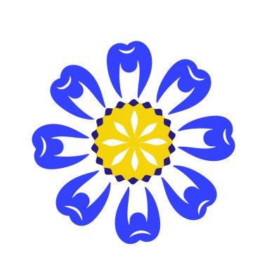 Beyaz arkaplanda Ukrayna vektör illüstrasyonunun düz sarı ve mavi renkleri.