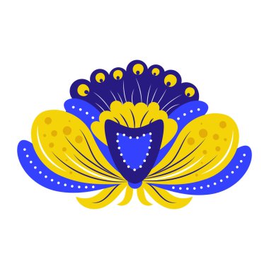 Beyaz arkaplanda Ukrayna vektör illüstrasyonunun düz sarı ve mavi renkleri.