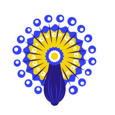 Beyaz arkaplanda Ukrayna vektör illüstrasyonunun düz sarı ve mavi renkleri.