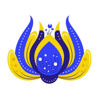 Beyaz arkaplanda Ukrayna vektör illüstrasyonunun düz sarı ve mavi renkleri.