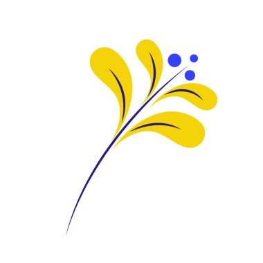 Beyaz arkaplanda Ukrayna vektör illüstrasyonunun düz sarı ve mavi renkleri.