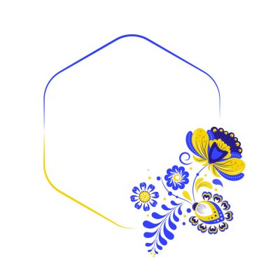 Beyaz arkaplanda Ukrayna 'nın çiçek haritası.