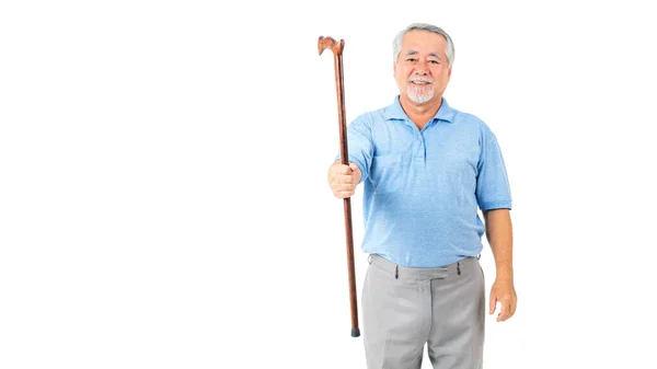 Портрет Азиатский Пожилой Человек Старик Чувствовать Себя Счастливым Хорошее Здоровье — стоковое фото