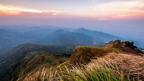 Beautiful Sunset Landscape Mountain Thailand — Stock Photo, Image