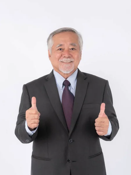 Retrato Homem Negócios Homem Sênior Asiático Homem Velho Com Terno — Fotografia de Stock