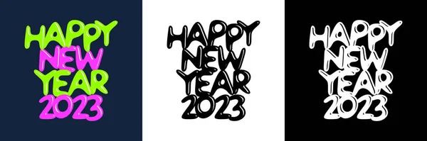 Frohes Neues Jahr 2023 Schriftzug Für Ein Gutes Neues Jahr — Stockvektor