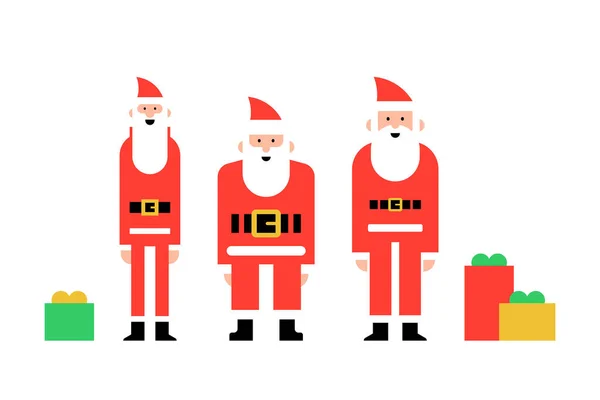 Père Noël Ensemble Noël Père Noël Drôle Pour Les Vacances — Image vectorielle