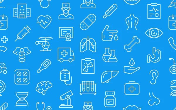 Nahtloses Muster Mit Symbolen Aus Medizin Und Gesundheit Minimale Thin Vektorgrafiken