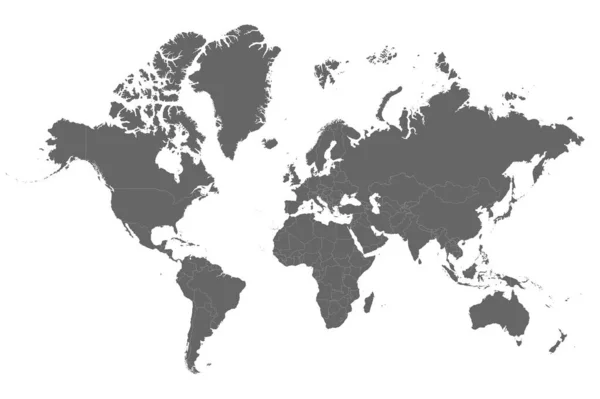 Παγκόσμιος Διανυσματικός Χάρτης Σχεδιασμός Χαρτών Του Πολιτικού Κόσμου Απομονωμένος Παγκόσμιος Royalty Free Διανύσματα Αρχείου