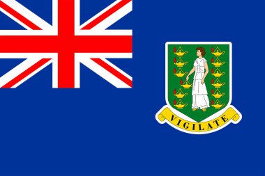 Britanya Virjin Adaları 'nın bayrakları. Düz element tasarımı. Ulusal Bayrak. Beyaz izole arkaplan 