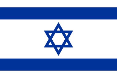 İsrail bayrakları. Düz element tasarımı. Ulusal Bayrak. Beyaz izole arkaplan 