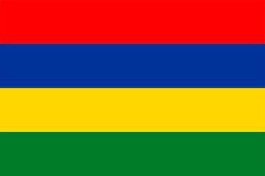Mauritius bayrakları. Düz element tasarımı. Ulusal Bayrak. Beyaz izole arkaplan 