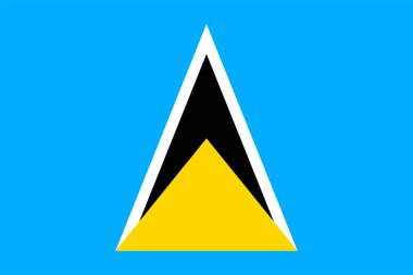 Aziz Lucia bayrakları. Düz element tasarımı. Ulusal Bayrak. Beyaz izole arkaplan 