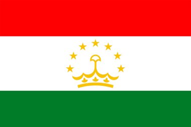 Tacikistan bayrakları. Düz element tasarımı. Ulusal Bayrak. Beyaz izole arkaplan 