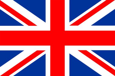 Birleşik Krallık bayrakları. Düz element tasarımı. Ulusal Bayrak. Beyaz izole arkaplan 