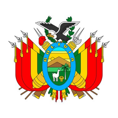 Bolivya arması. Ulusal amblem tasarımı. Beyaz izole arkaplan 